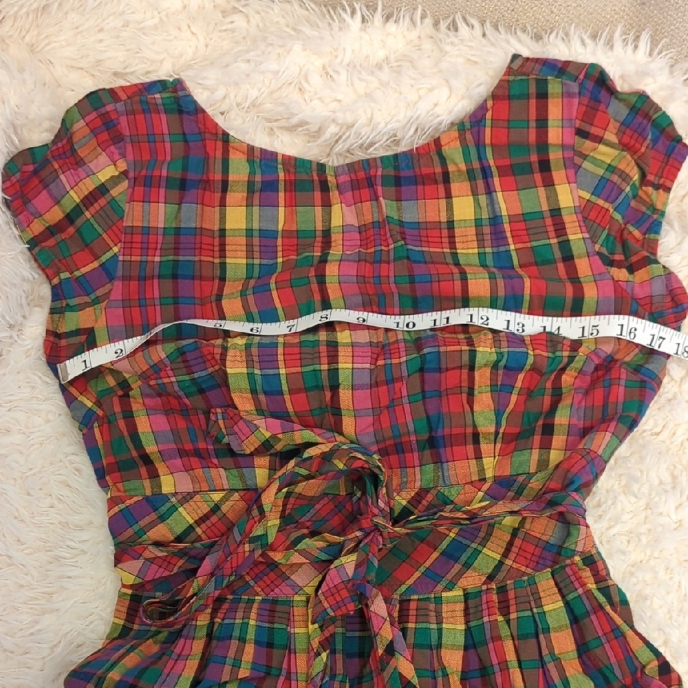 eShakti Multicolor Plaid Dress Size Small - Picture 13 of 16